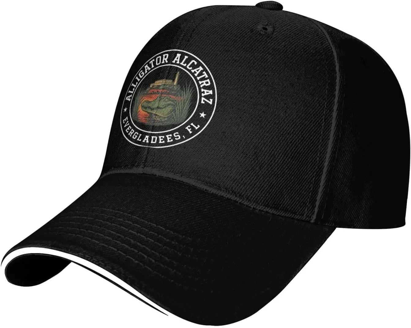 Alligator Alcatraz Hat for Men Baseball Caps Trendy Washed Running Hats Breathable