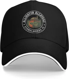 Alligator Alcatraz Hat for Men Baseball Caps Trendy Washed Running Hats Breathable