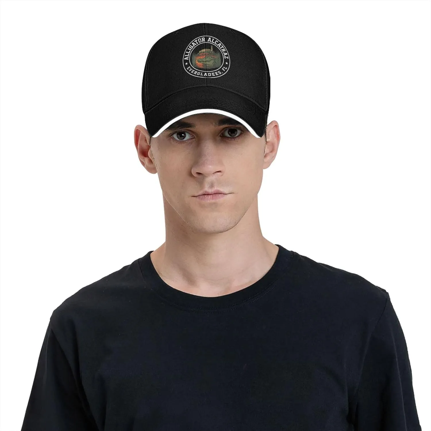 Alligator Alcatraz Hat for Men Baseball Caps Trendy Washed Running Hats Breathable