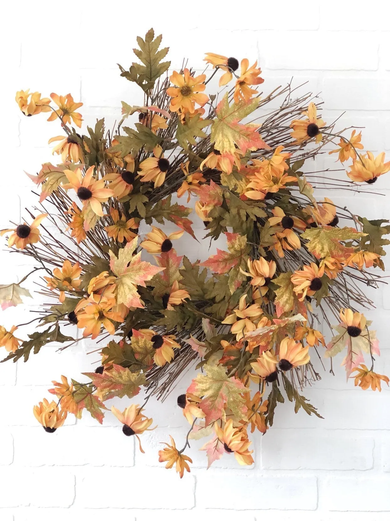 Black-Eyed Susan Fall Wreath for Front Door