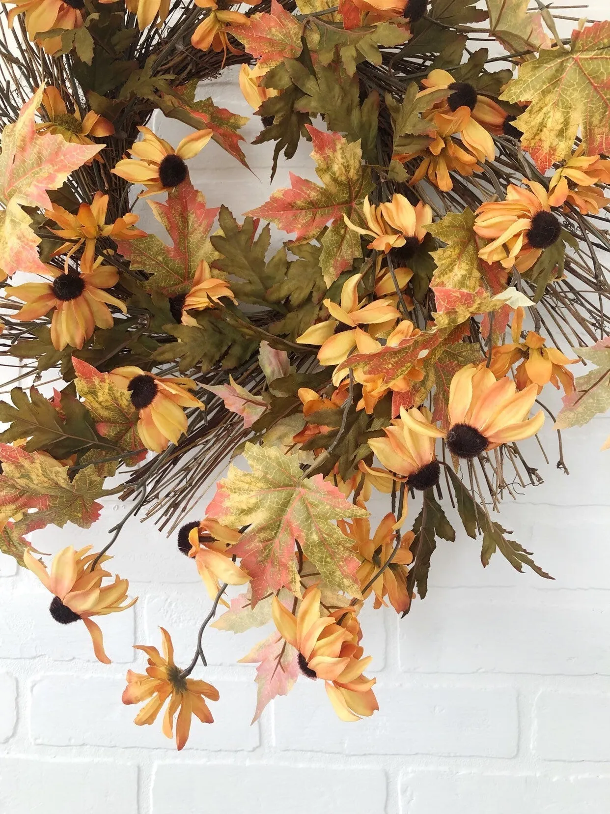 Black-Eyed Susan Fall Wreath for Front Door
