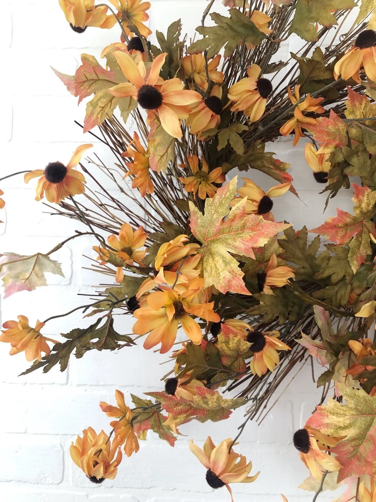 Black-Eyed Susan Fall Wreath for Front Door