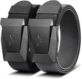 BULLIANT Men Belt Multi Pack,Tactical Stretch Belt Adjustable For Rigger Military Heavy Duty Work 1.5"-Cut For Fit