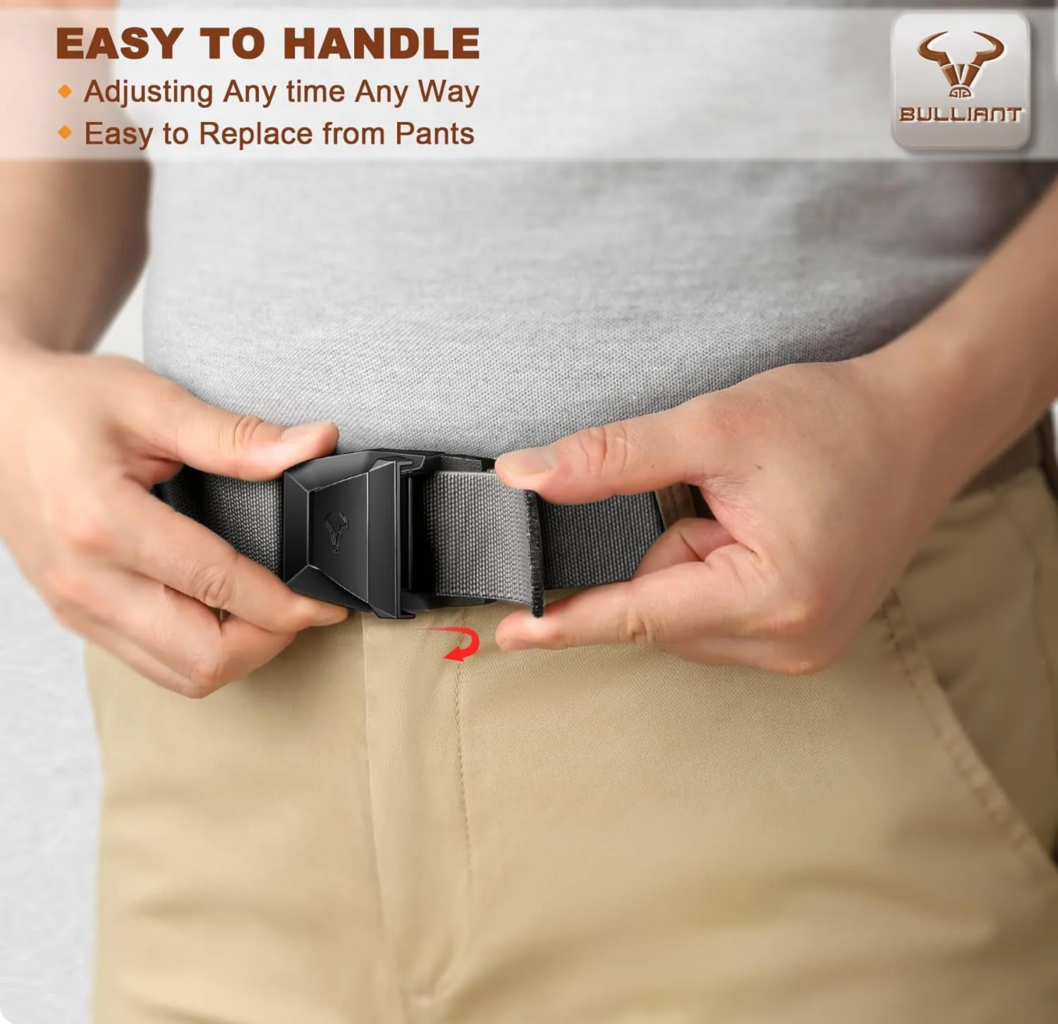 BULLIANT Men Belt Multi Pack,Tactical Stretch Belt Adjustable For Rigger Military Heavy Duty Work 1.5"-Cut For Fit