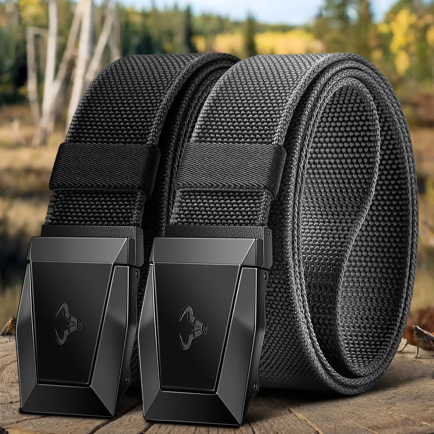 BULLIANT Men Belt Multi Pack,Tactical Stretch Belt Adjustable For Rigger Military Heavy Duty Work 1.5"-Cut For Fit