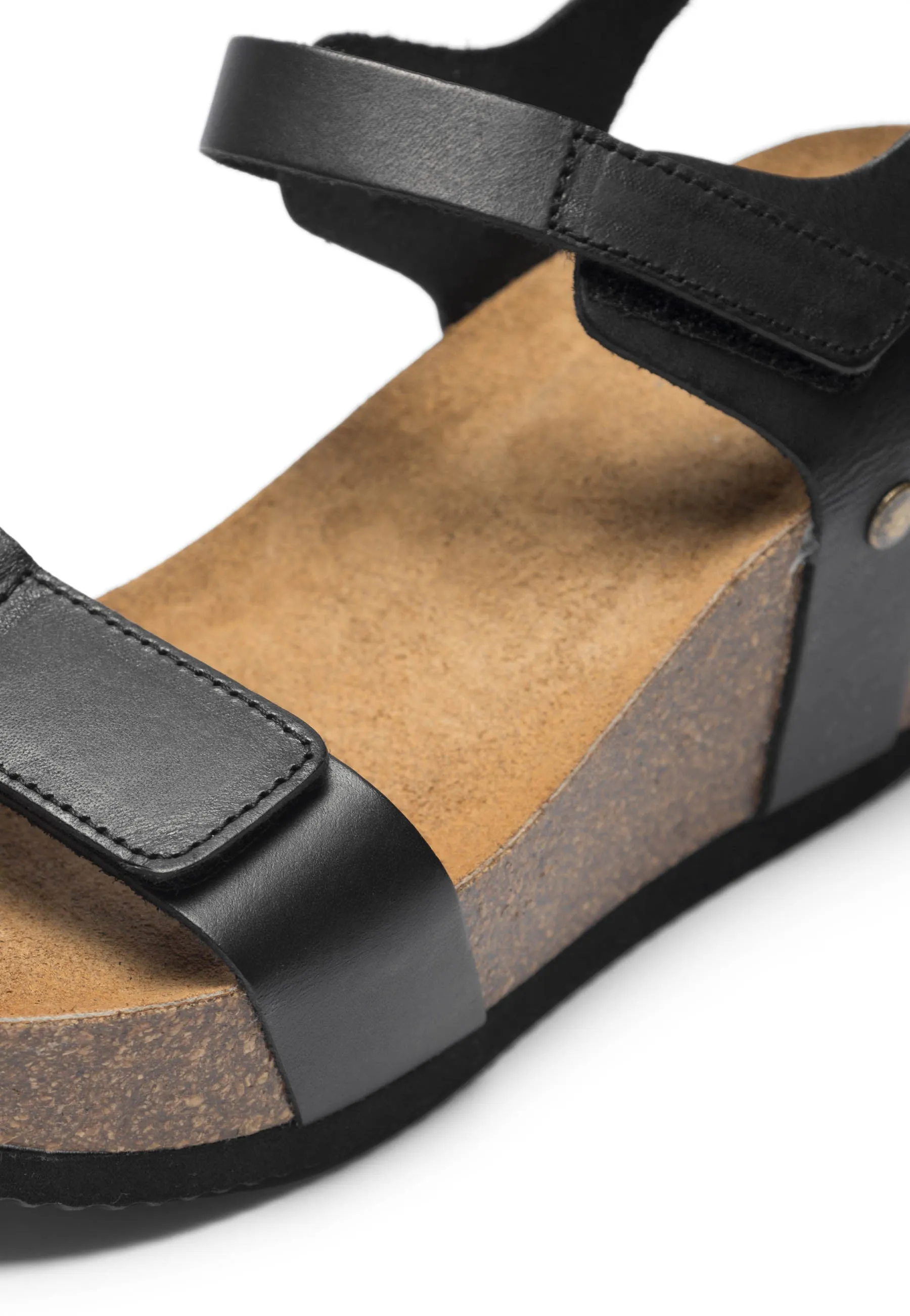 CASANNI Velcro Sandal Vegetable Tanned Leather