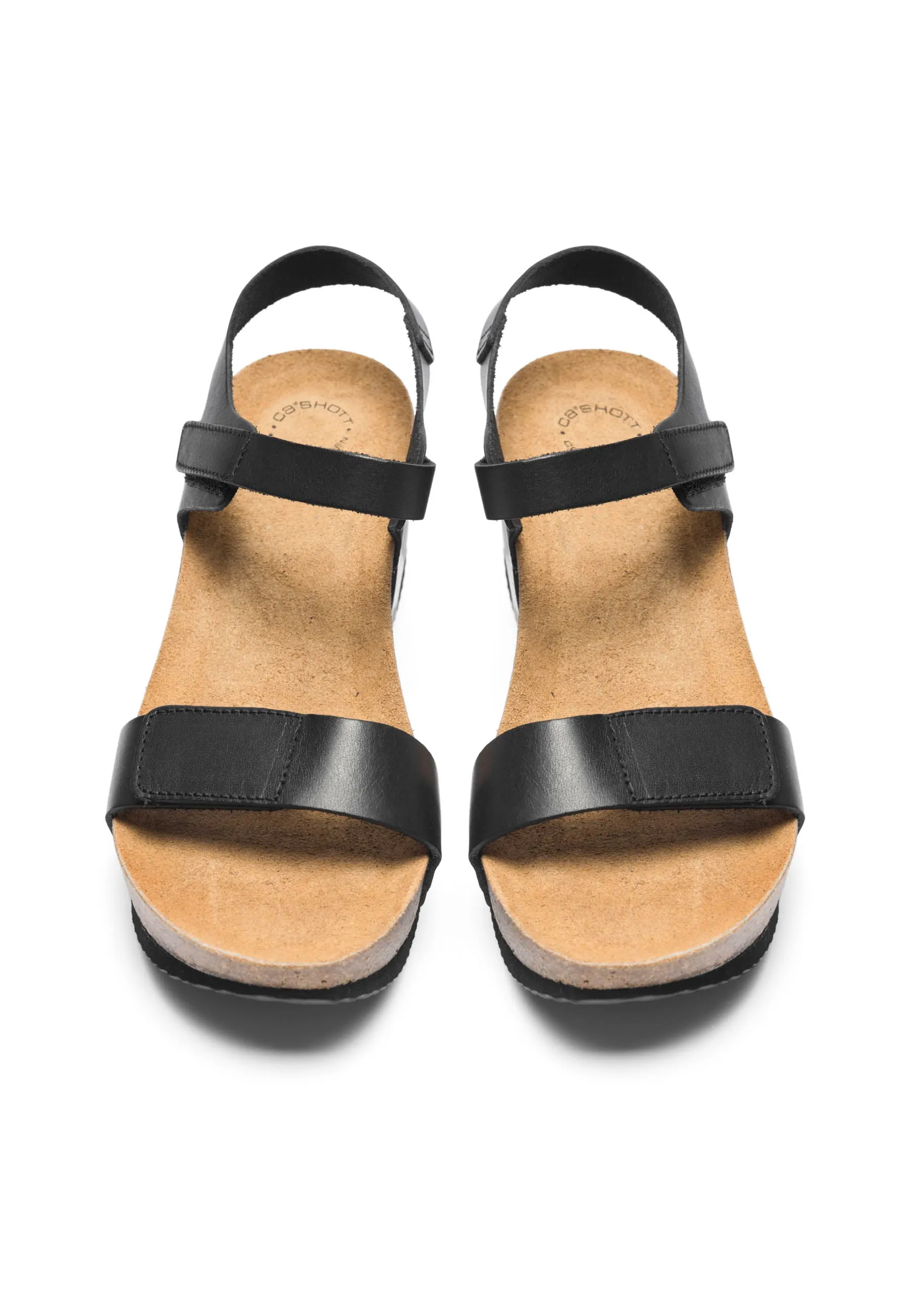 CASANNI Velcro Sandal Vegetable Tanned Leather