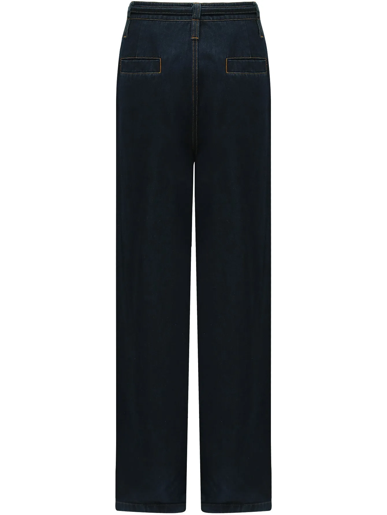 High-Waisted Straight Leg Jeans in Navy