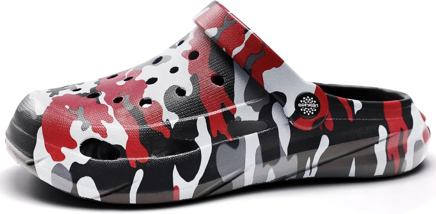 Kids Boys Girls Classic Camo Beach Clogs | Lightweight Water Sandals - Quick-Dry Non-Slip Light and Durable ??Little Kid/Big Kid??
