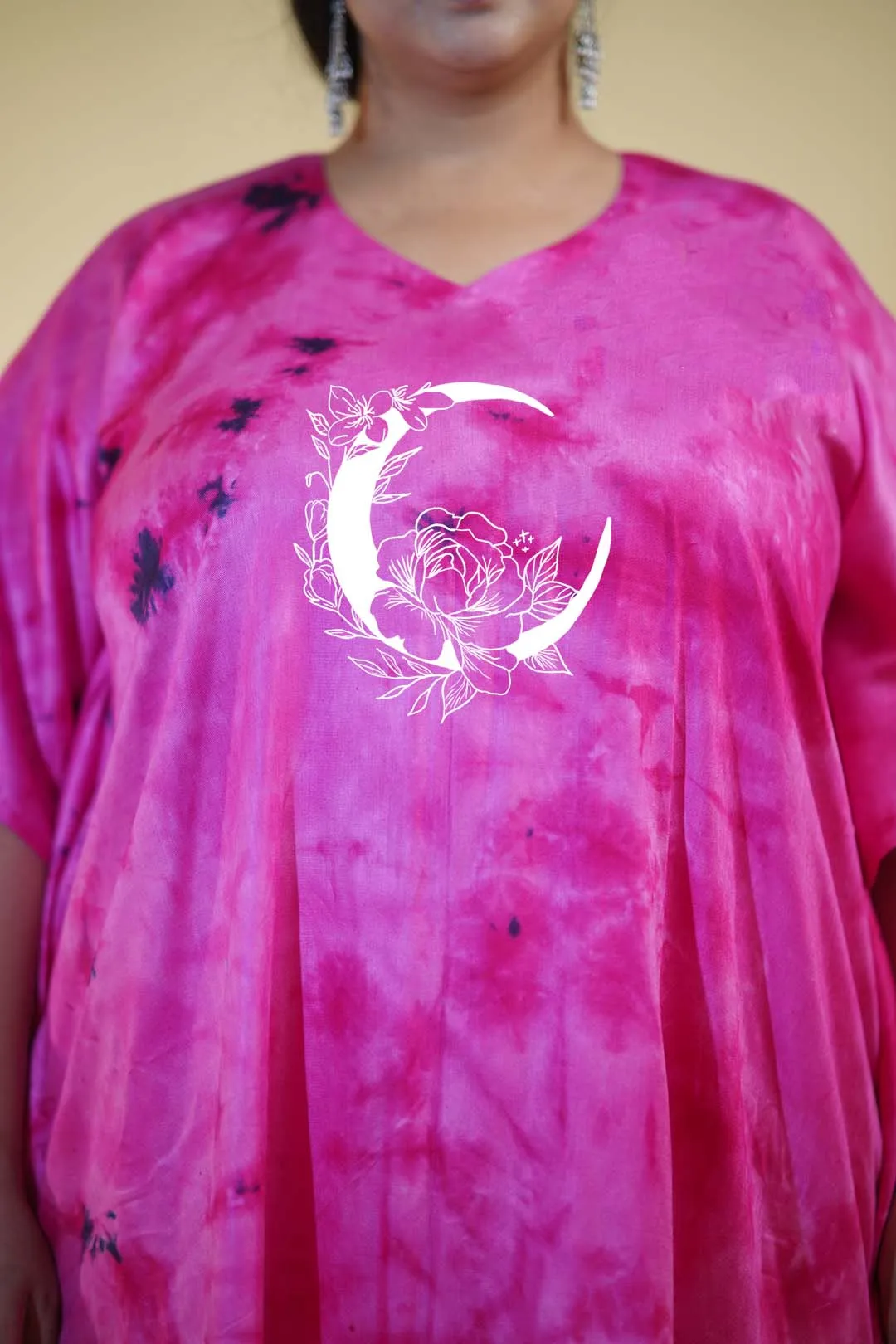 Magenta Rayon TieDyeKurta - Celeste