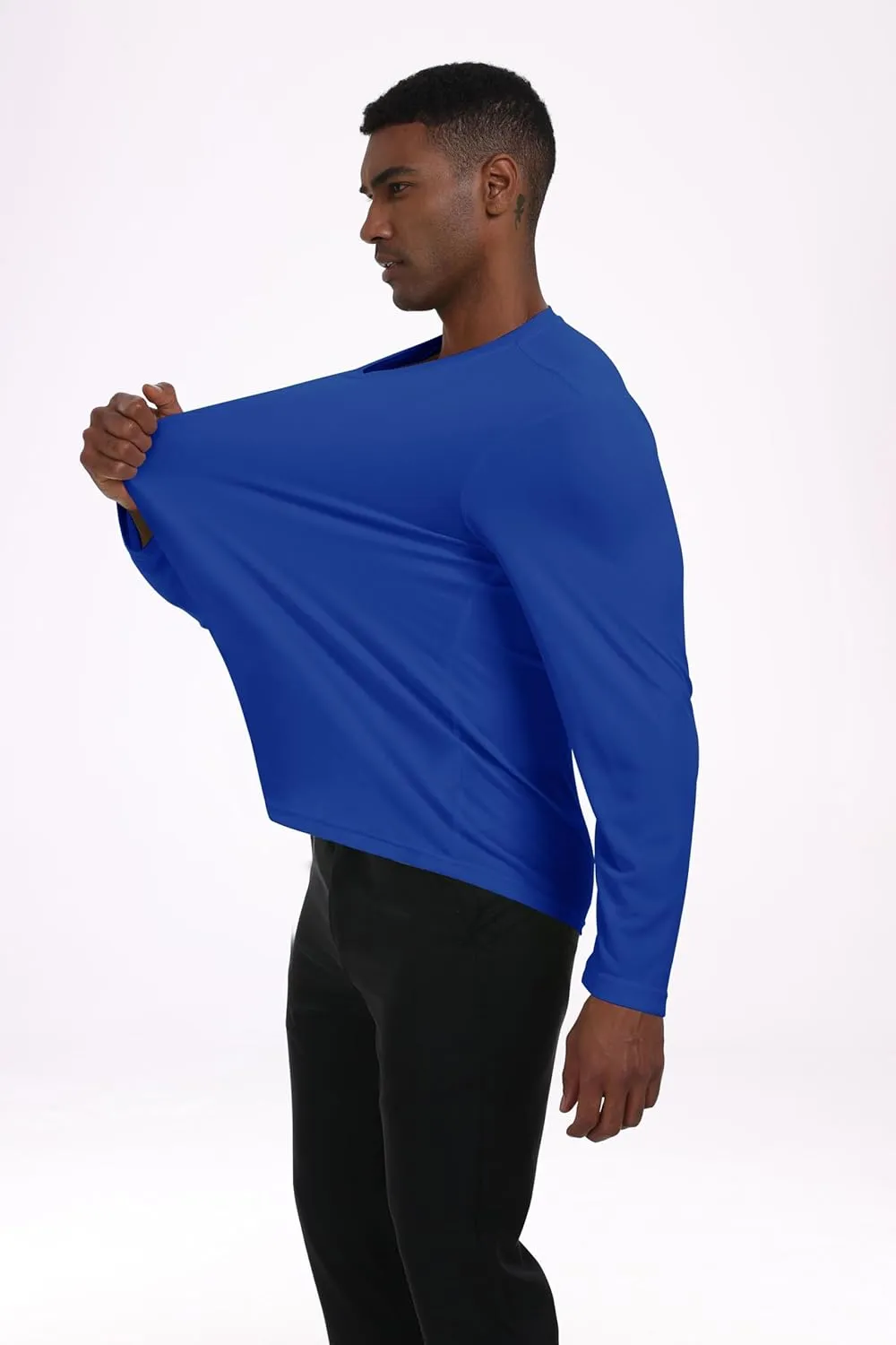 Men's UPF 50  Long Sleeve Tee Shirts UV Sun Protection Quick Dry Tee Shirt Swim Athletic Running Workout