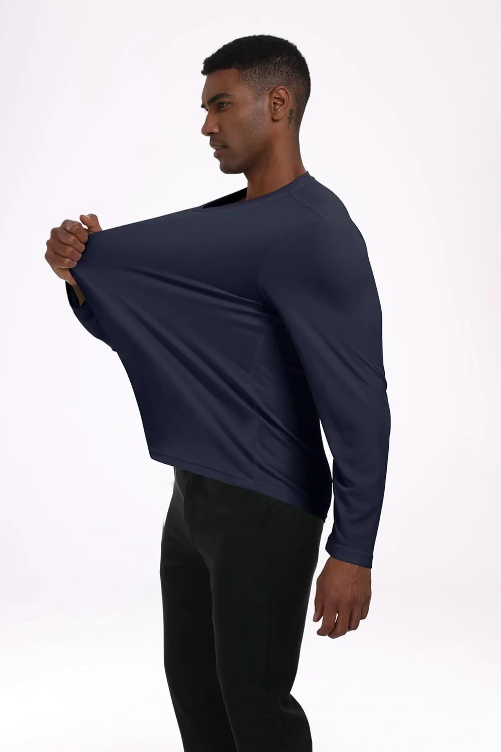 Men's UPF 50  Long Sleeve Tee Shirts UV Sun Protection Quick Dry Tee Shirt Swim Athletic Running Workout