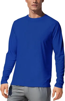 Men's UPF 50  Long Sleeve Tee Shirts UV Sun Protection Quick Dry Tee Shirt Swim Athletic Running Workout