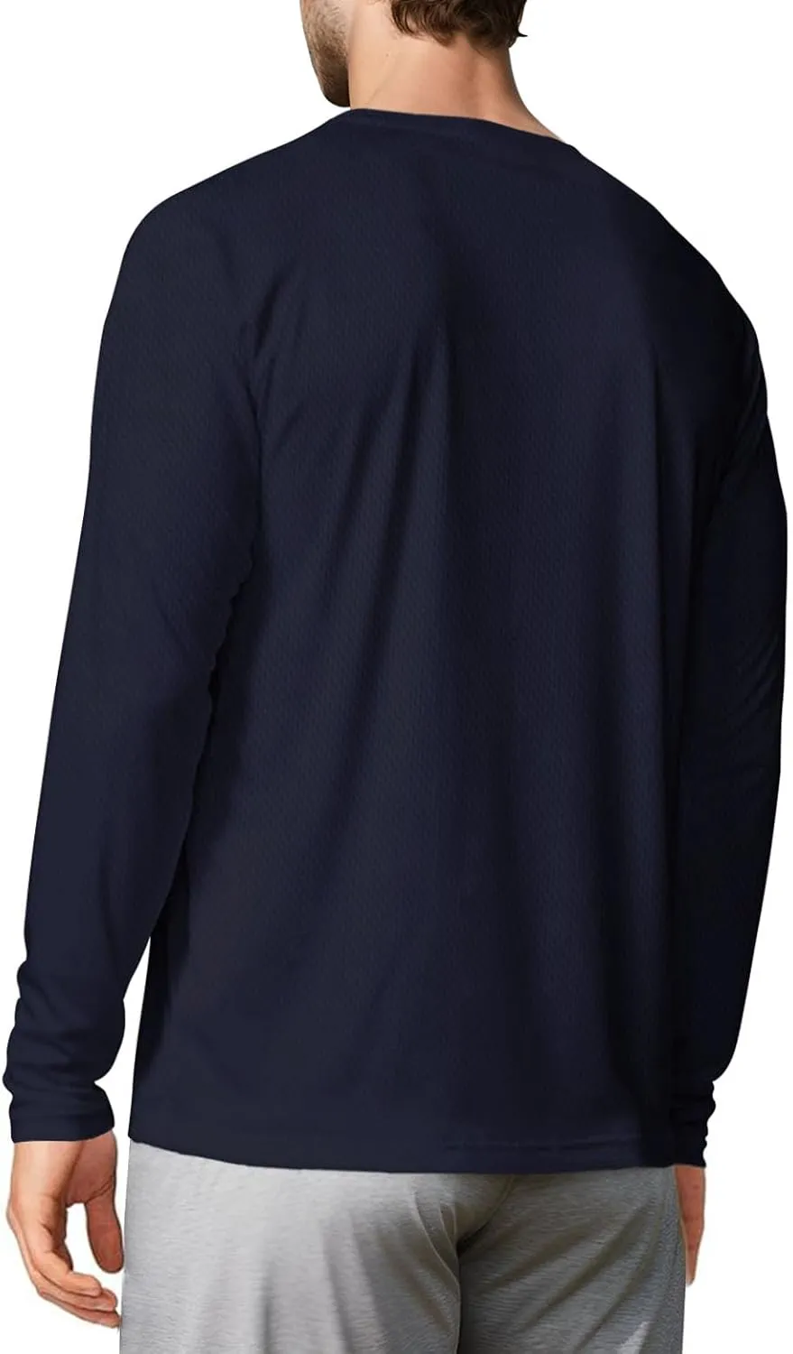 Men's UPF 50  Long Sleeve Tee Shirts UV Sun Protection Quick Dry Tee Shirt Swim Athletic Running Workout