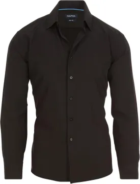 Nautica Slim Fit Mens Dress Shirts Long Sleeve Performance Polyester Fabric Wrinkle Free 4-Way Stretch