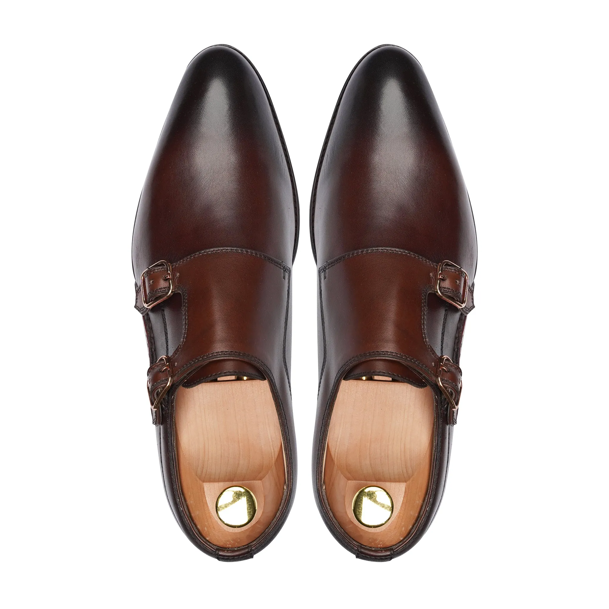 Nikoza - Men's Burnished Oxblood Calf Leather Single Monkstrap