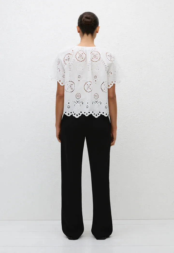 (PRE-ORDER) BRODERIE BLOUSE - WHITE