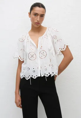 (PRE-ORDER) BRODERIE BLOUSE - WHITE
