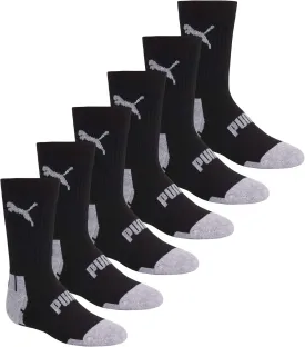 PUMA Boys' 6 Pack Crew Cut Socks