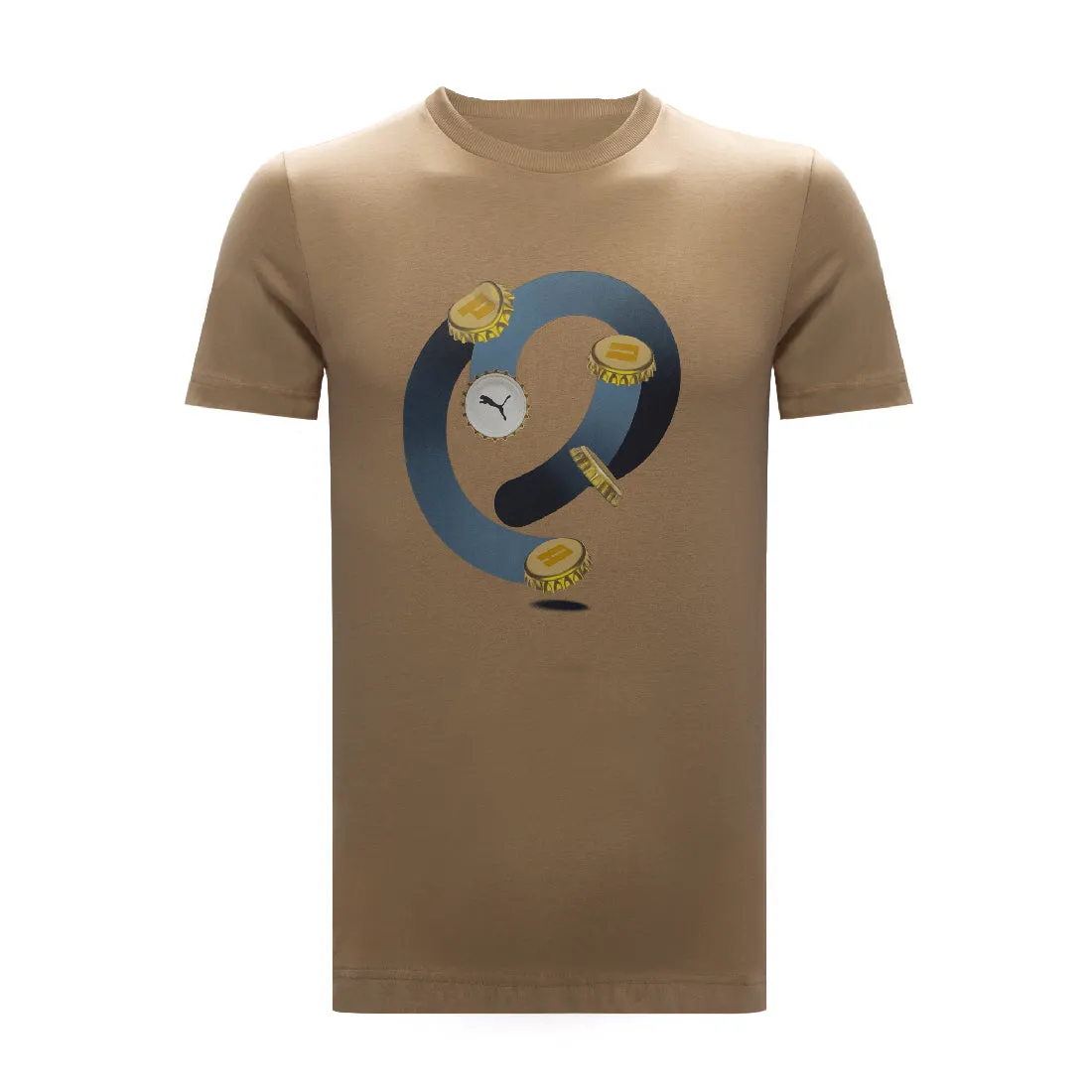 PUMA Graphic Men Round Neck (SMU) Brown