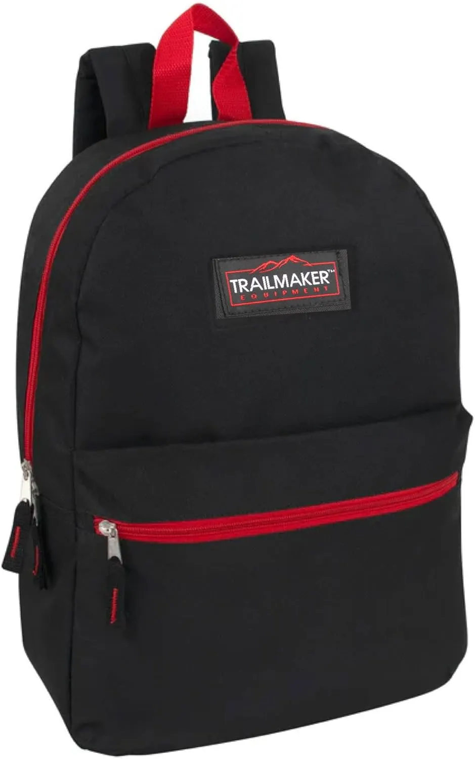 Trail maker 24 Pack Classic Backpacks in Bulk Wholesale Back Packs for Boys and Girls (Black Color Trim Pack)