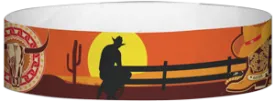 Tyvek® 3/4" x 10" Cow Boy Boots pattern wristbands