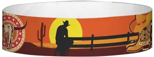 Tyvek® 3/4" x 10" Cow Boy Boots pattern wristbands