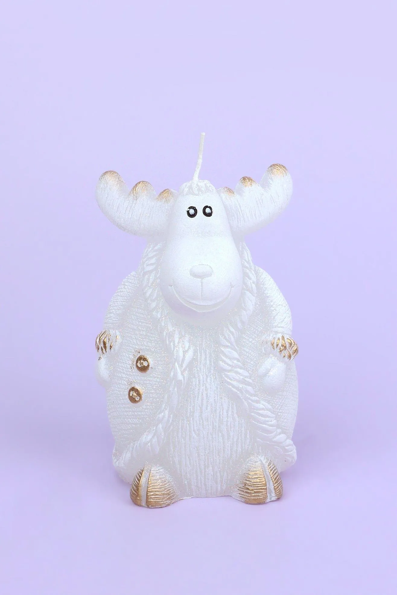 Winter Wonderland Reindeer Candle in Overcoat