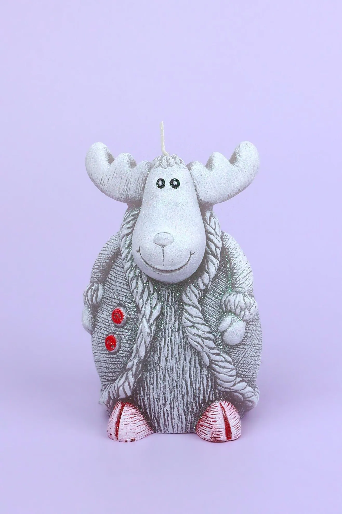 Winter Wonderland Reindeer Candle in Overcoat